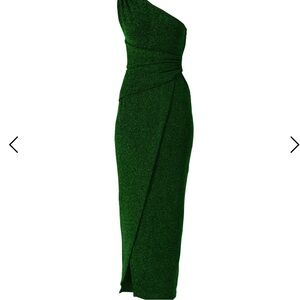 Chic One-Shoulder Green Dress